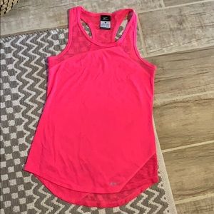 Nike Dri-fit neon pink racer back tank top!